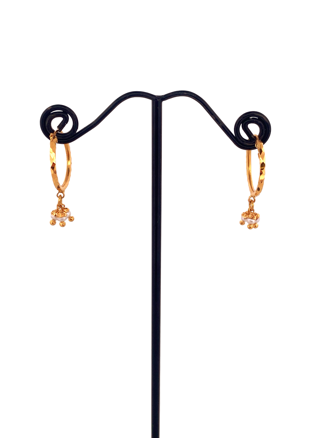 22K Gold Designer Hoop Earrings
