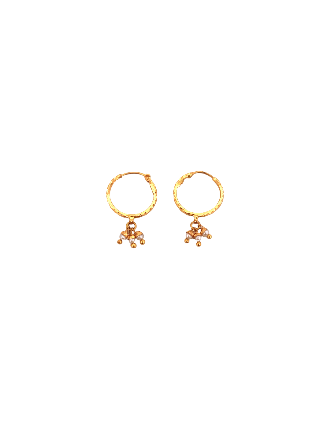 22K Gold Designer Hoop Earrings