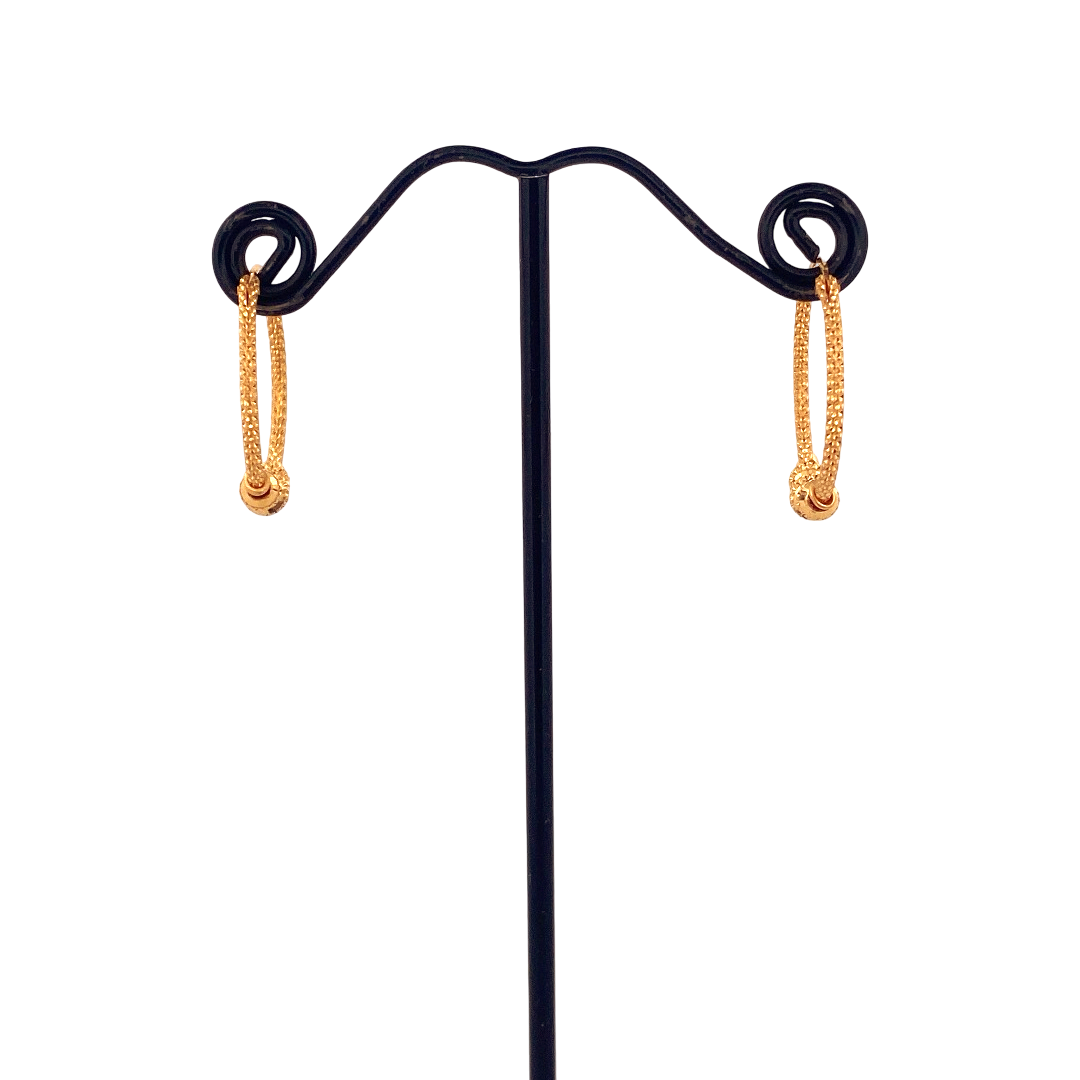 22K Gold Designer Hoop Earrings