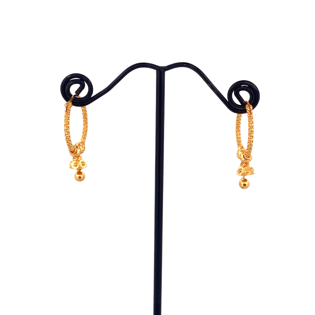 22K Gold Designer Hoop Earrings