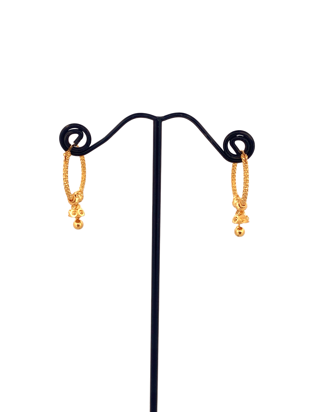 22K Gold Designer Hoop Earrings