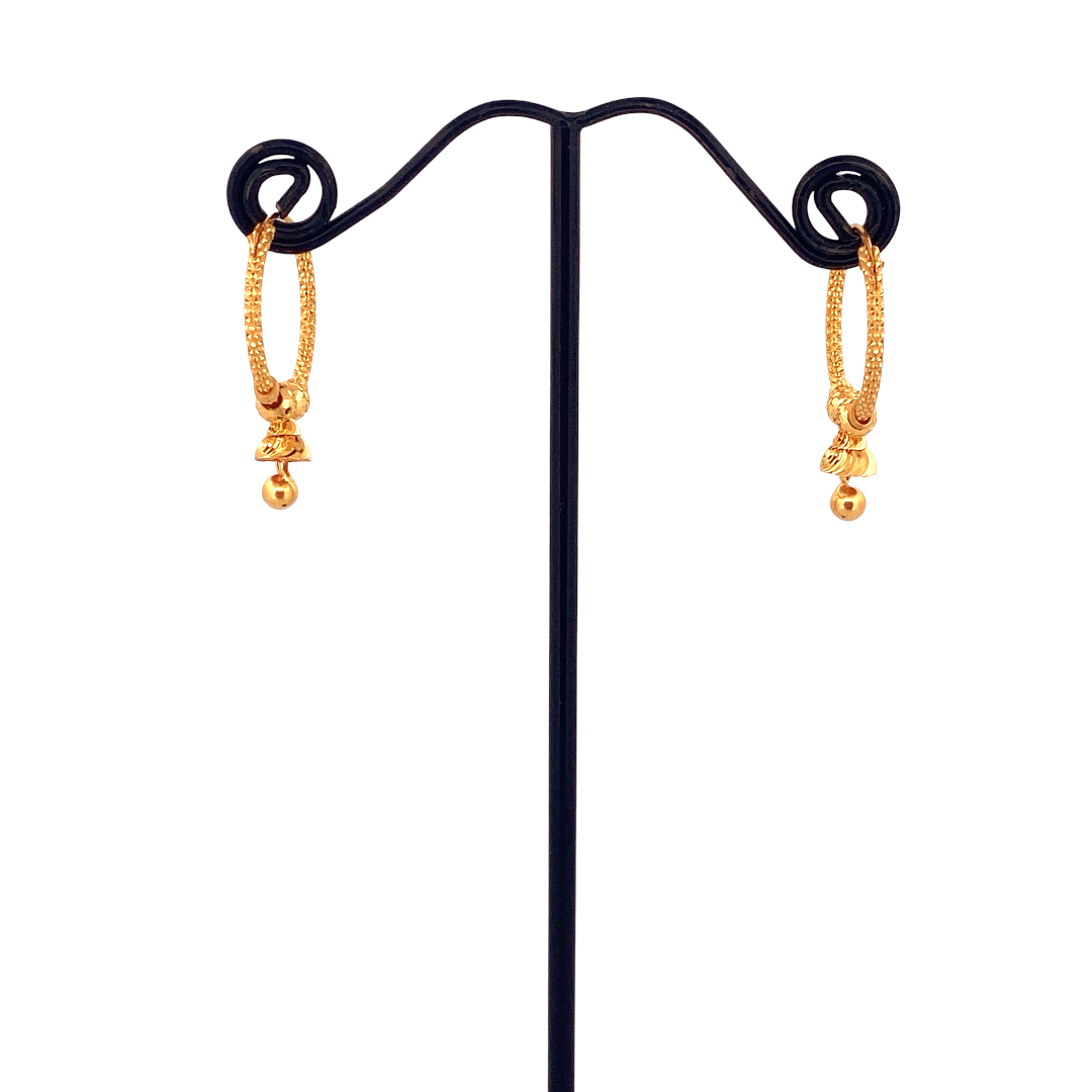 22K Gold Designer Hoop Earrings