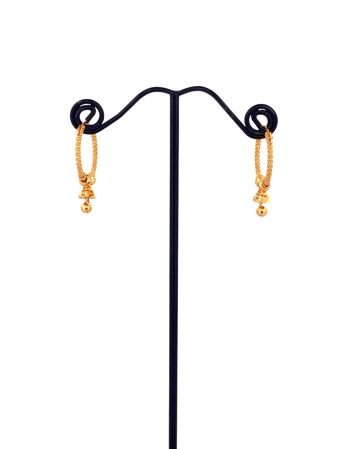 22K Gold Designer Hoop Earrings