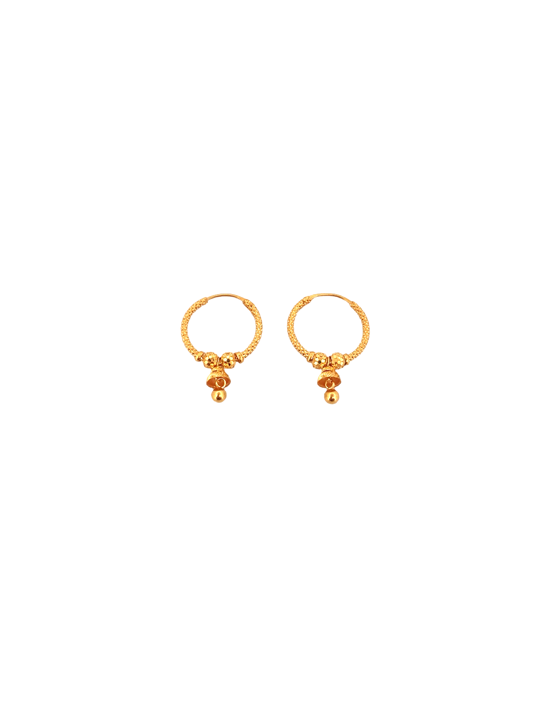 22K Gold Designer Hoop Earrings