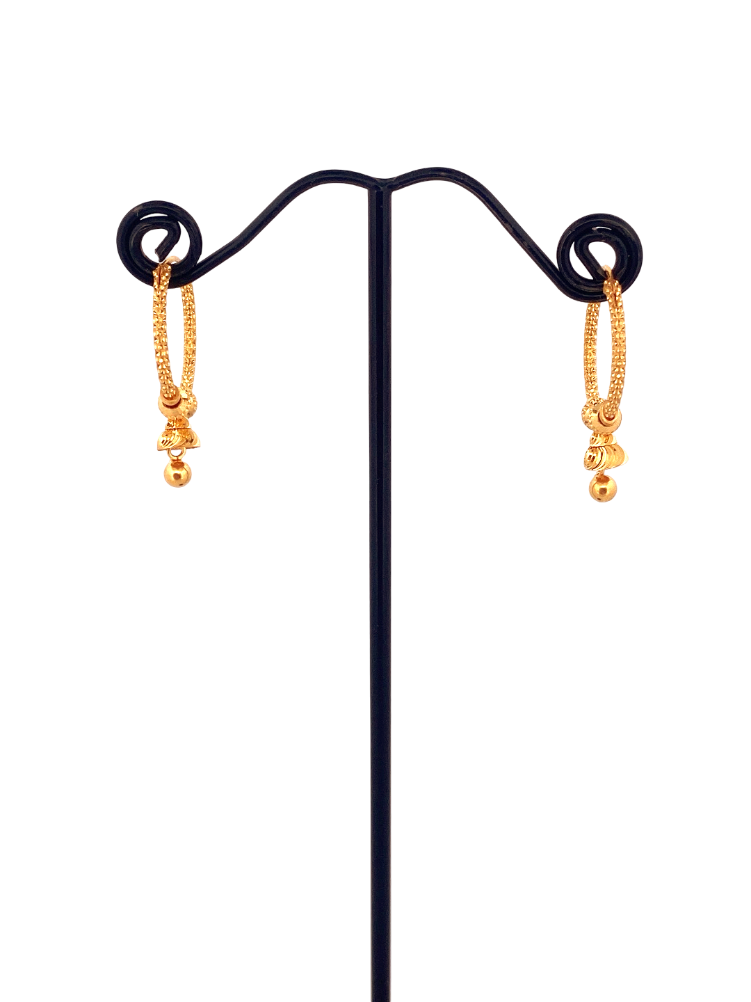 22K Gold Designer Hoop Earrings