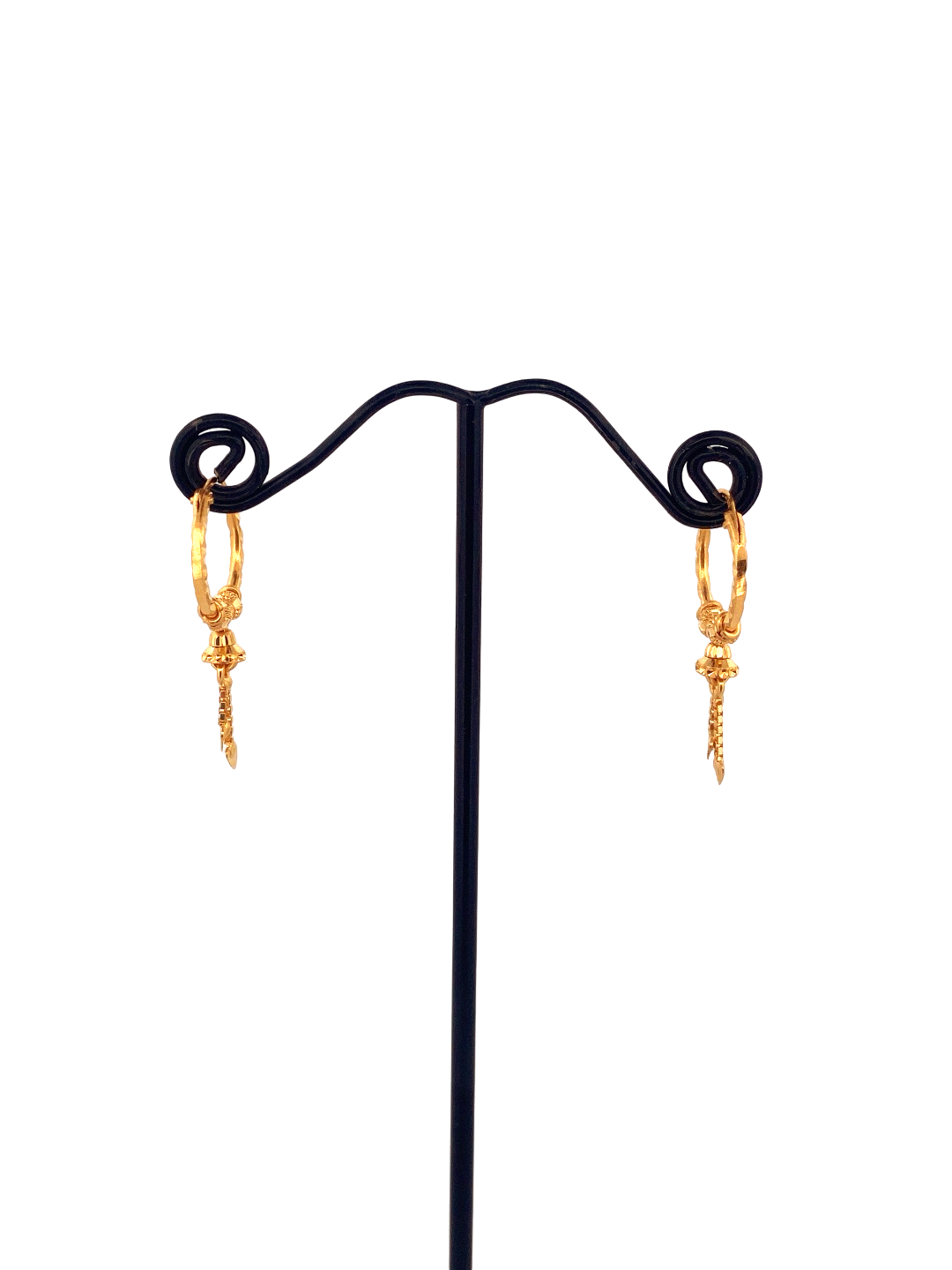 22K Gold Designer Hoop Earrings