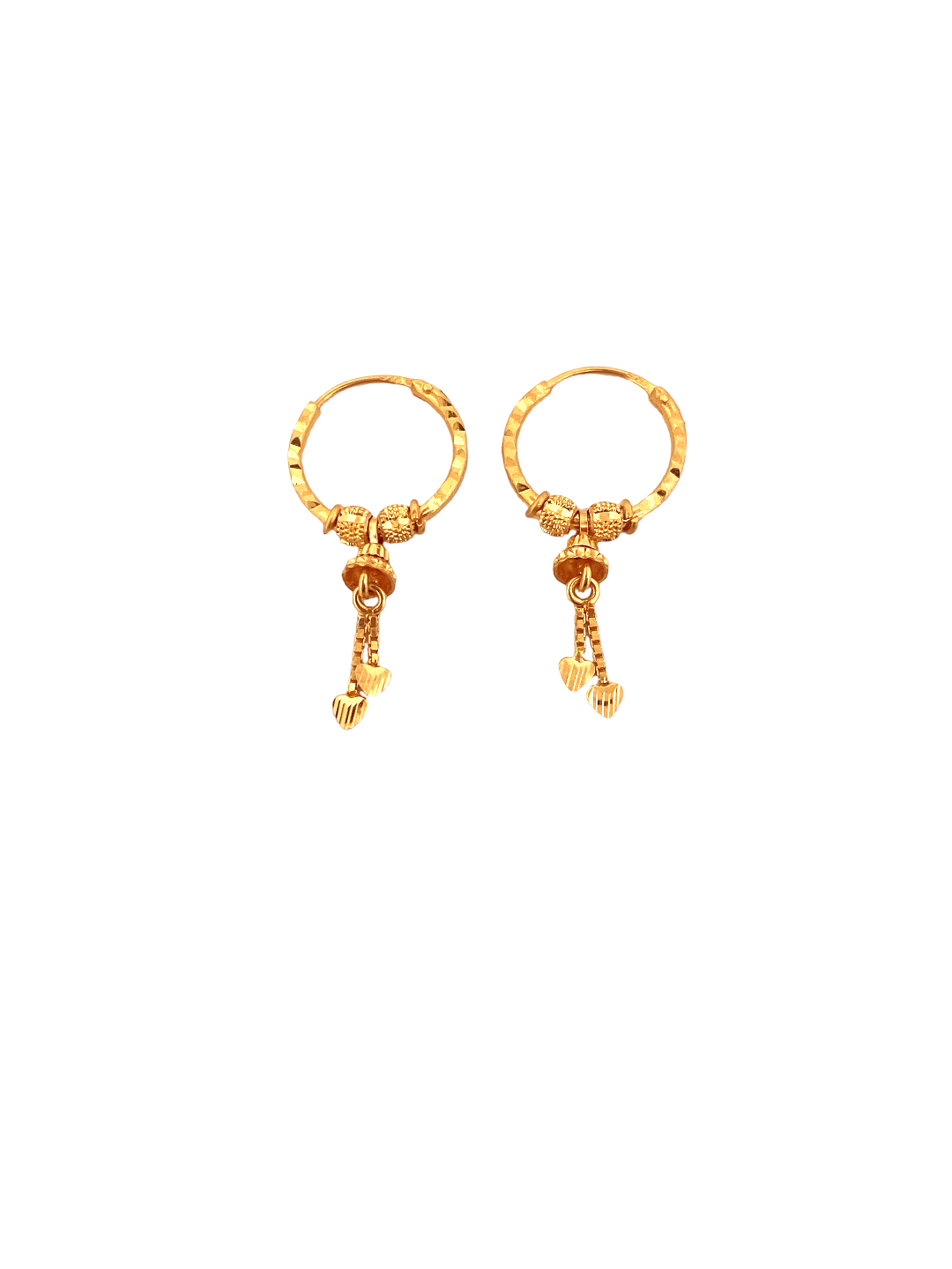 22K Gold Designer Hoop Earrings