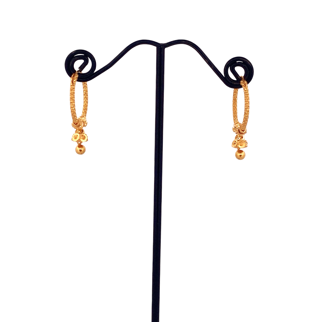 22K Gold Designer Hoop Earrings