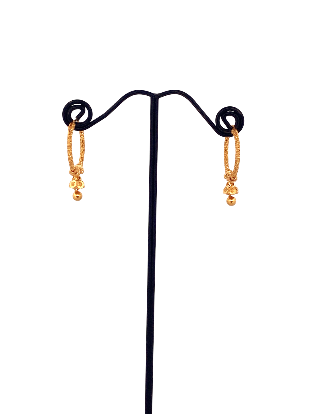 22K Gold Designer Hoop Earrings