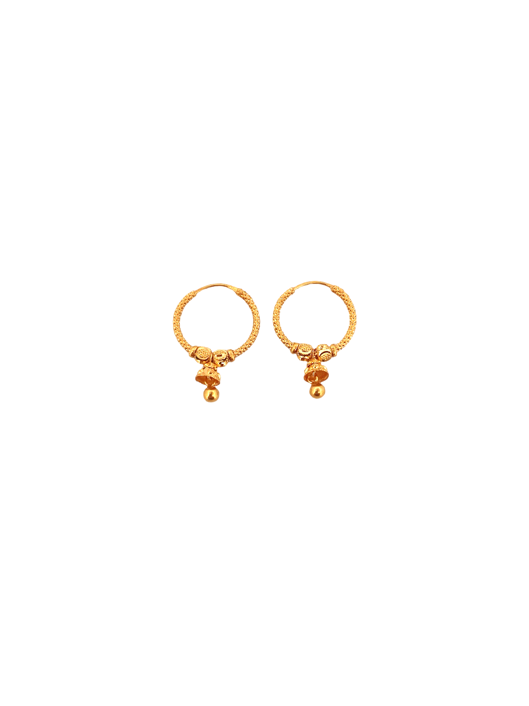 22K Gold Designer Hoop Earrings