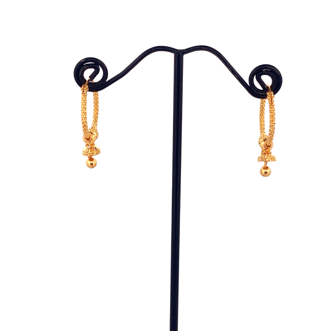 22K Gold Designer Hoop Earrings