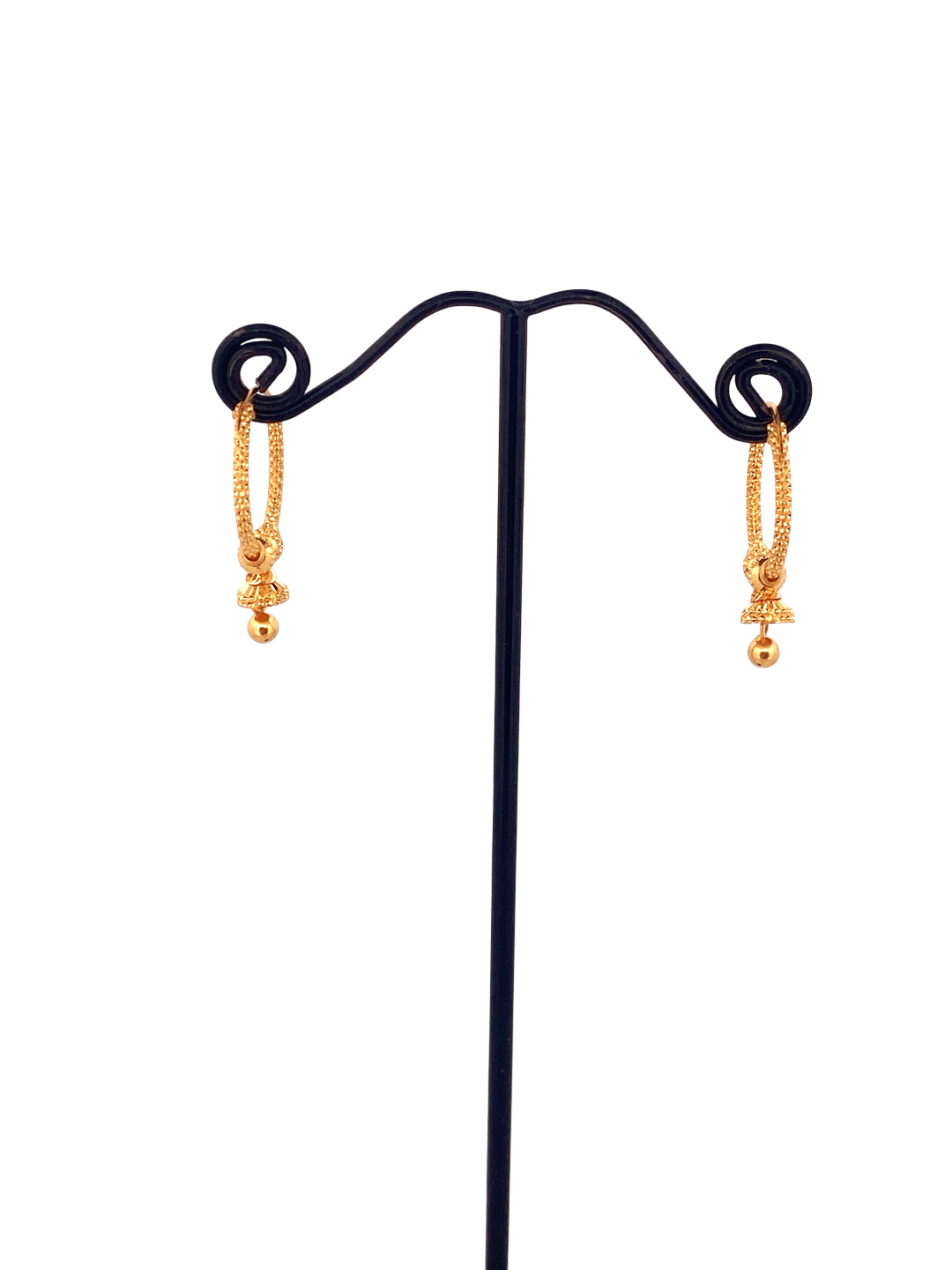 22K Gold Designer Hoop Earrings
