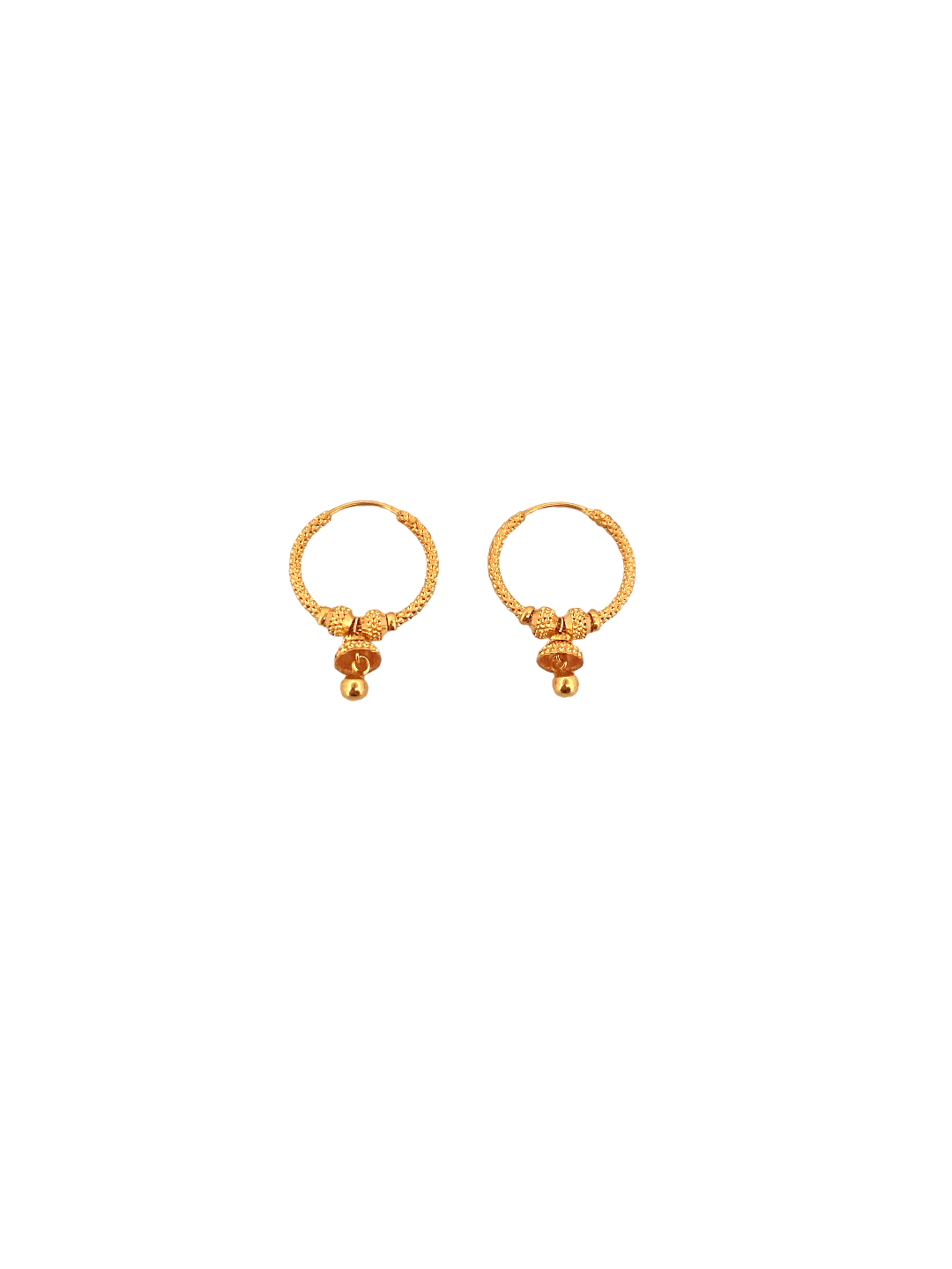 22K Gold Designer Hoop Earrings