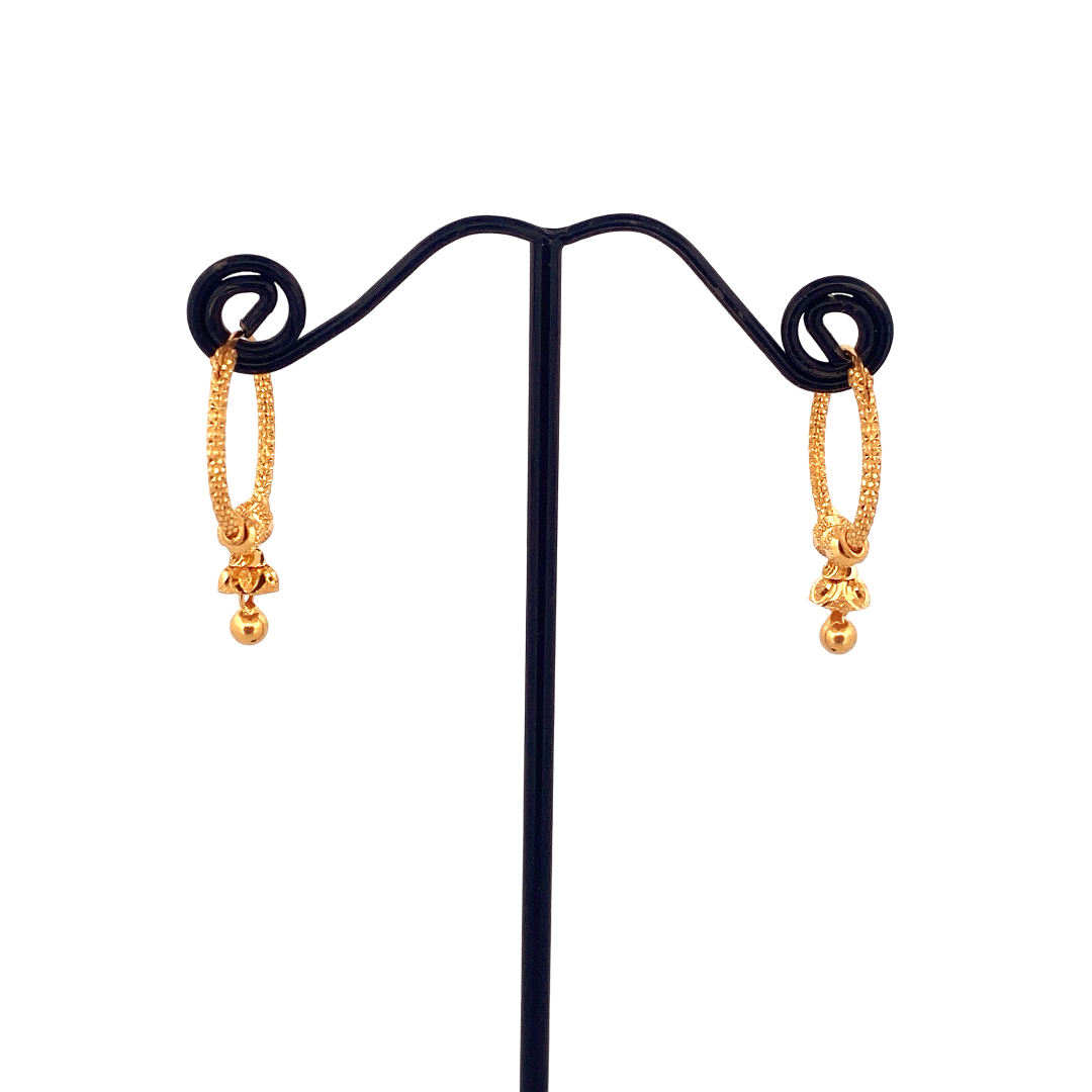 22K Gold Designer Hoop Earrings
