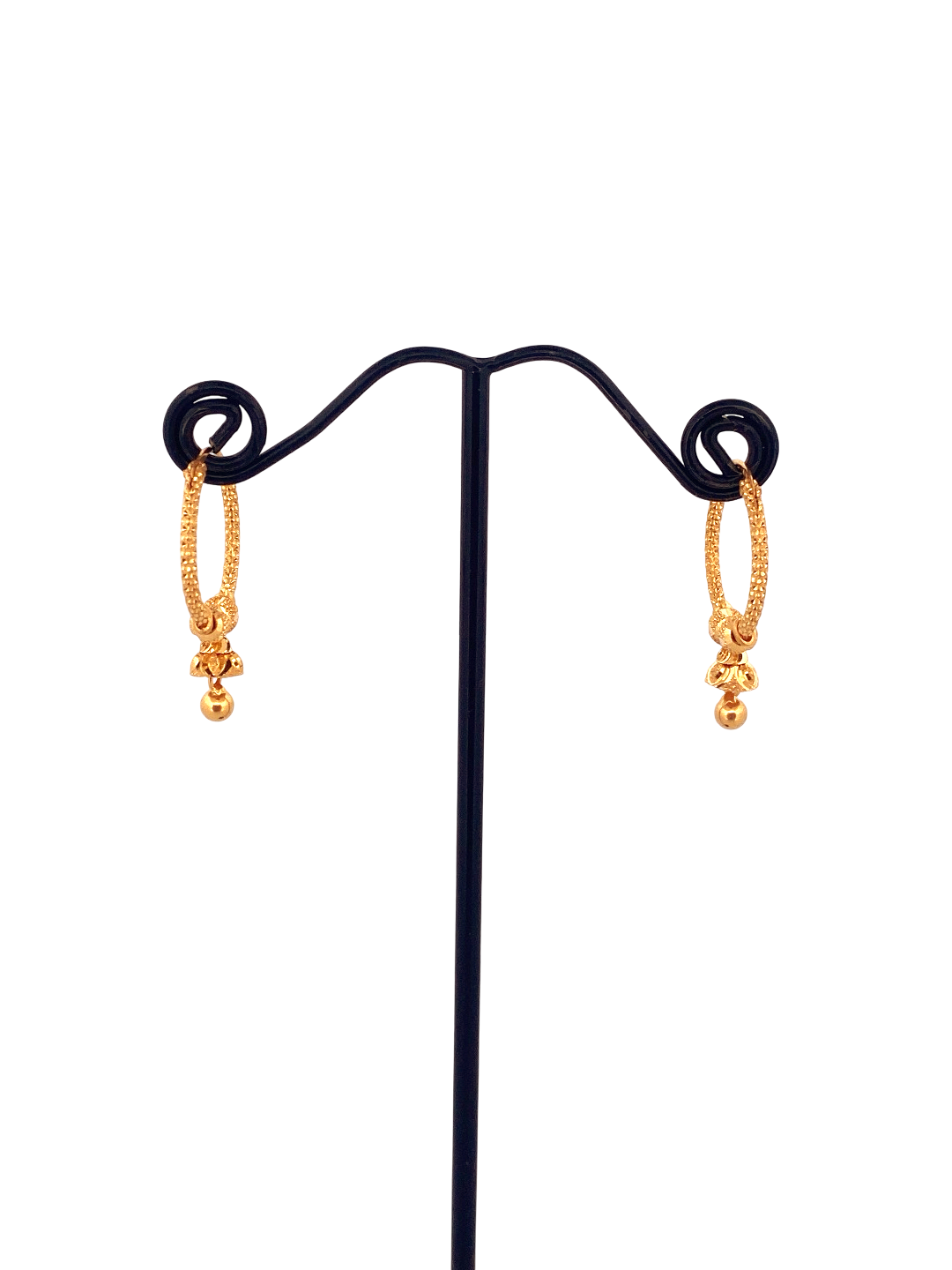 22K Gold Designer Hoop Earrings