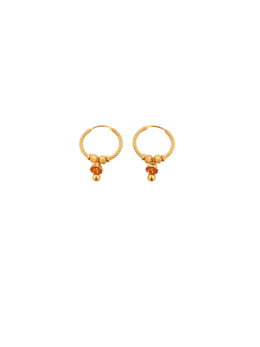22K Gold Designer Hoop Earrings