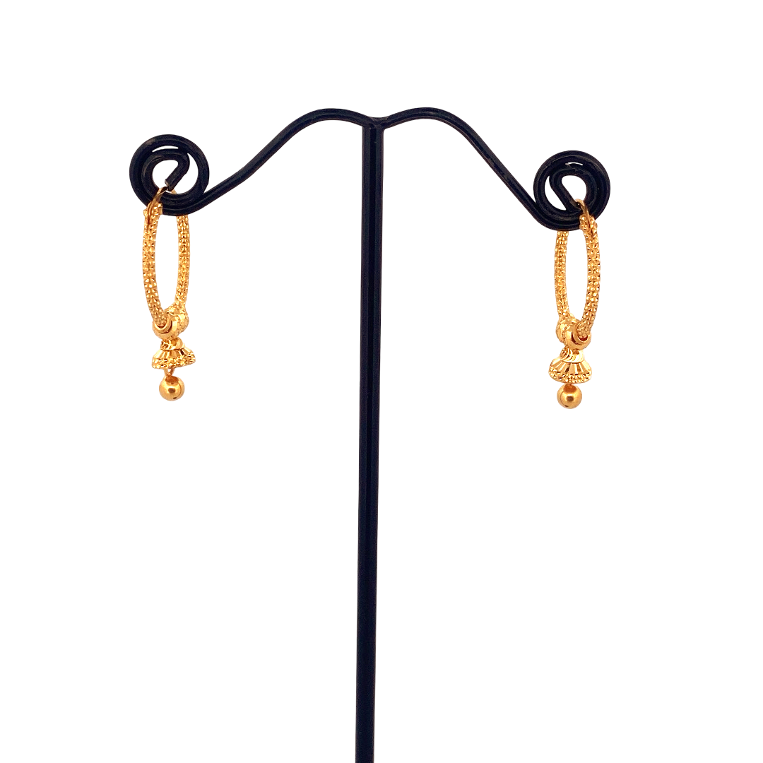 22K Gold Designer Hoop Earrings