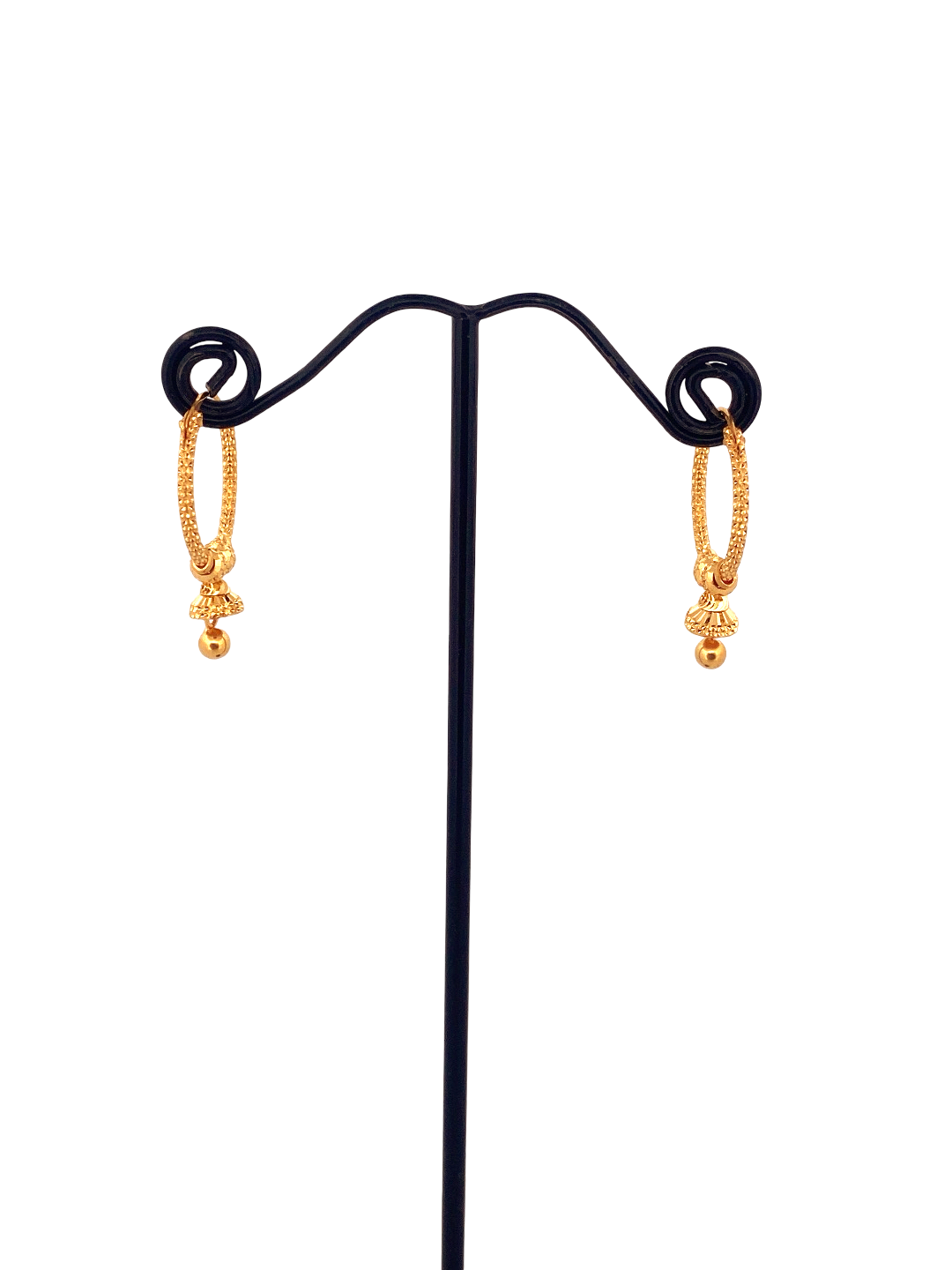 22K Gold Designer Hoop Earrings
