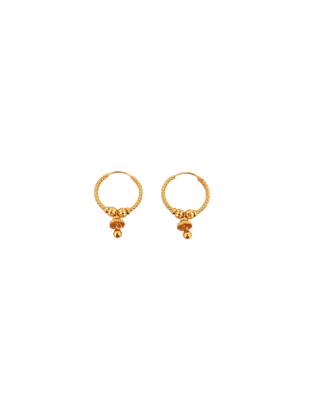 22K Gold Designer Hoop Earrings