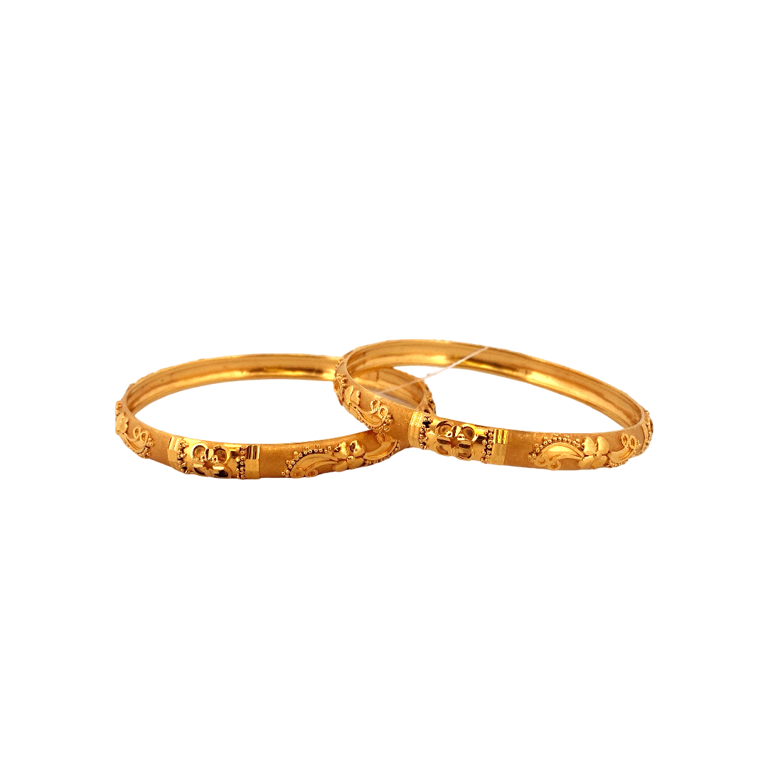 22K Gold Designer 2 Pieces Set Of Ladies Bangles