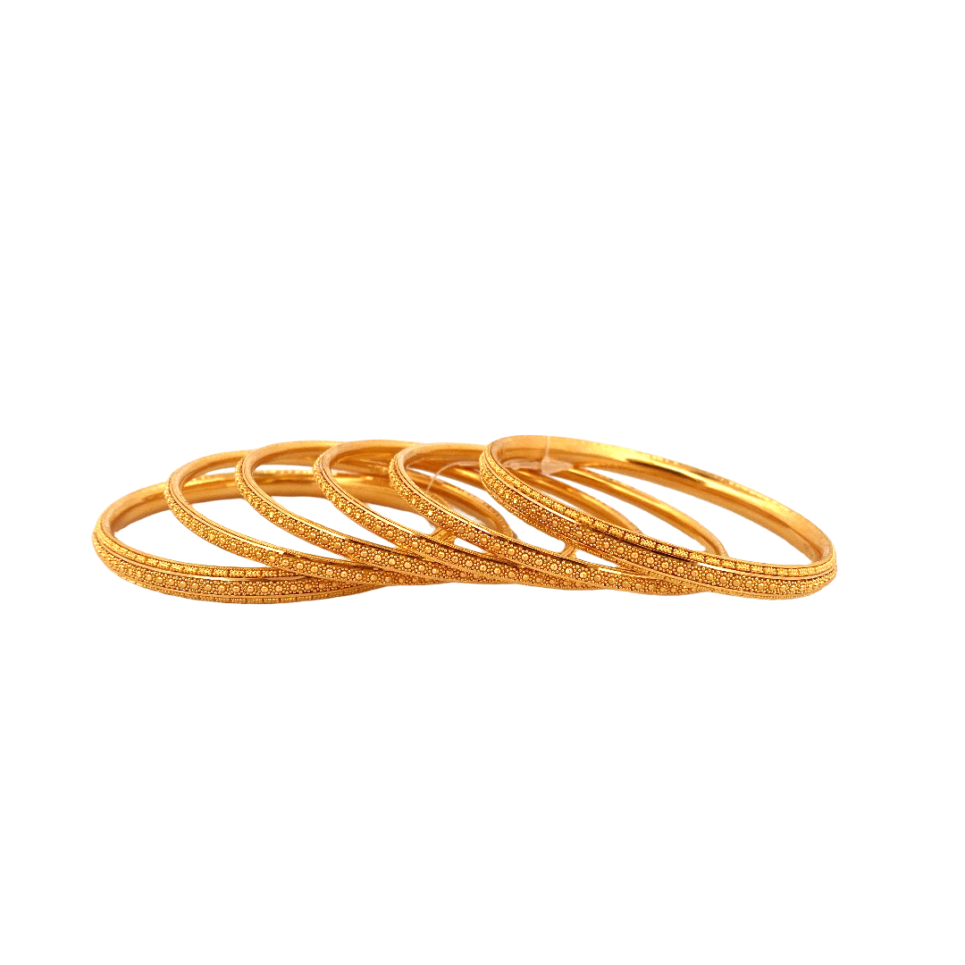 22K Gold Designer 6 Pieces Set Of Ladies Bangles