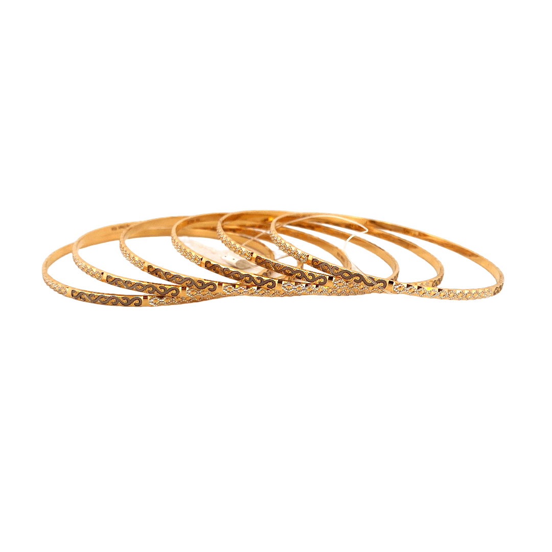 22K Gold Designer 6 Pieces Set Of Ladies Bangles