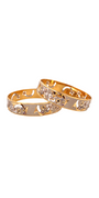 22K Gold Two-tone CZ Designer 2 Pieces Set Of Ladies Bangles