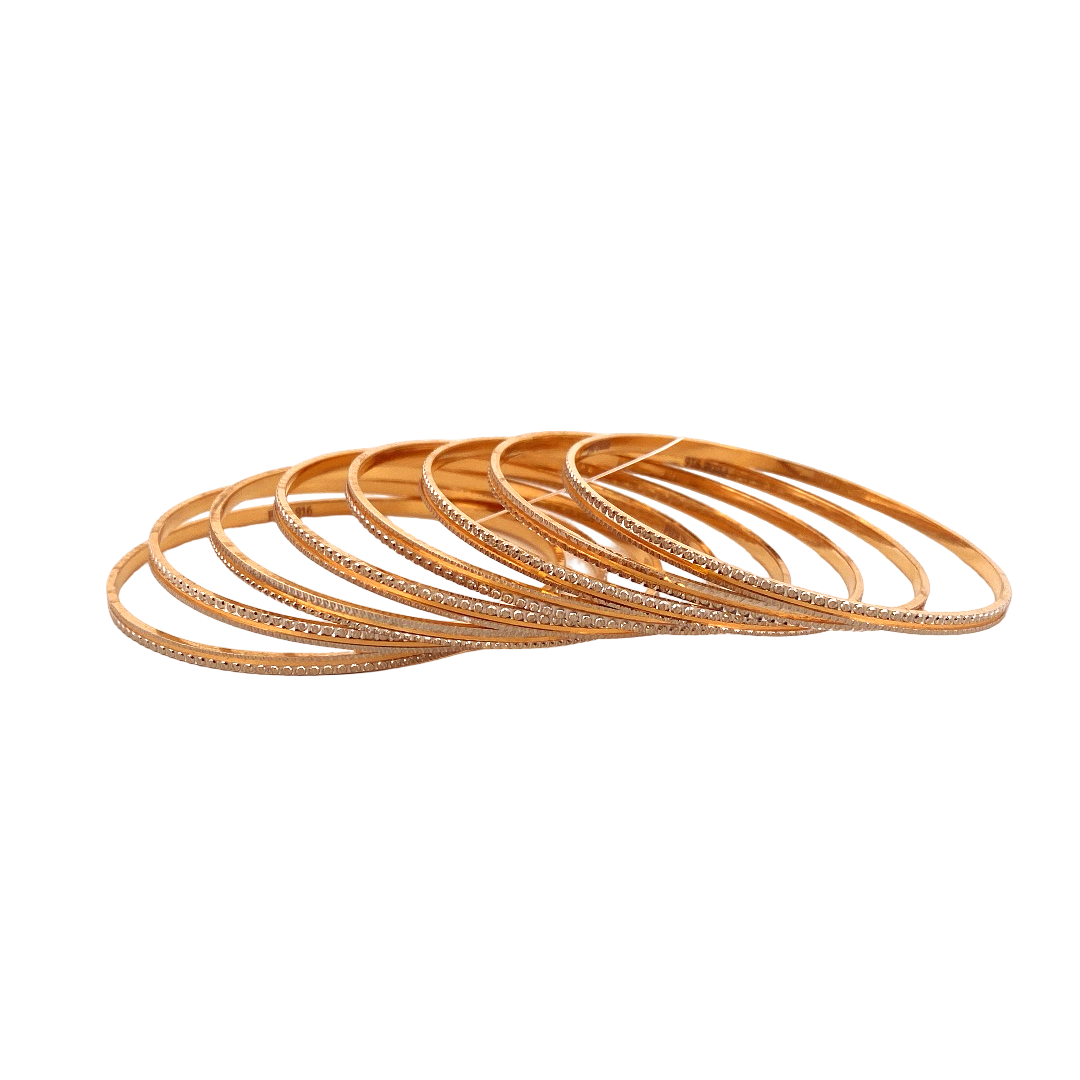 22K Gold Two-tone Designer 8 Pieces Set Of Ladies Bangles