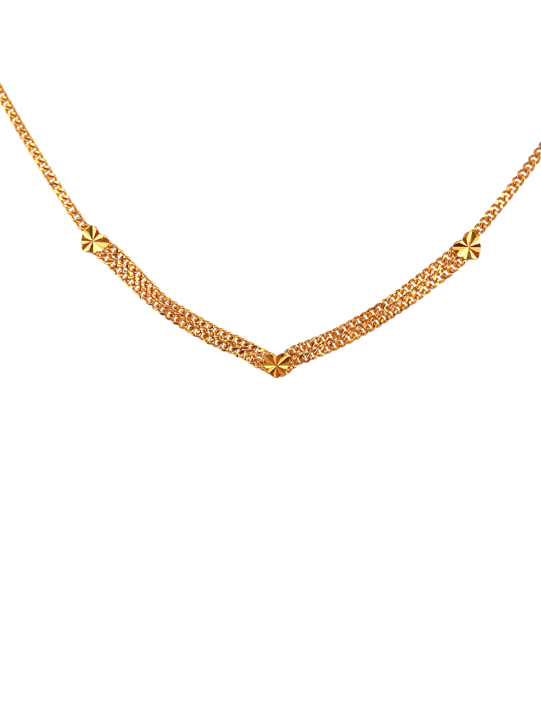 18'' 22K Gold Heart Designer Chain