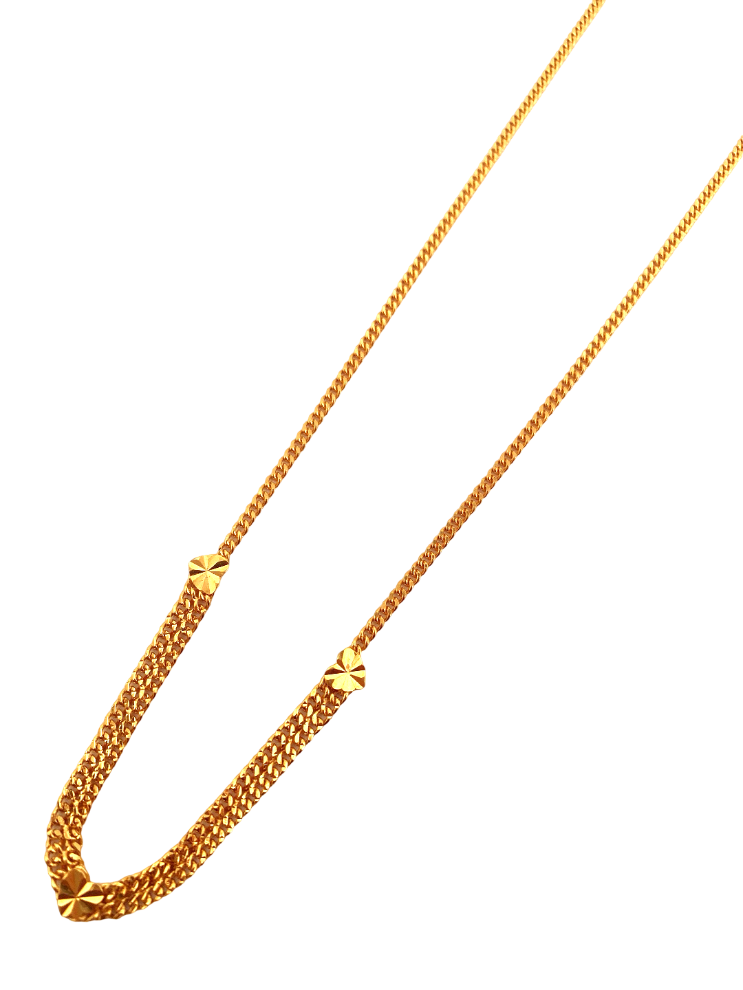 18'' 22K Gold Heart Designer Chain