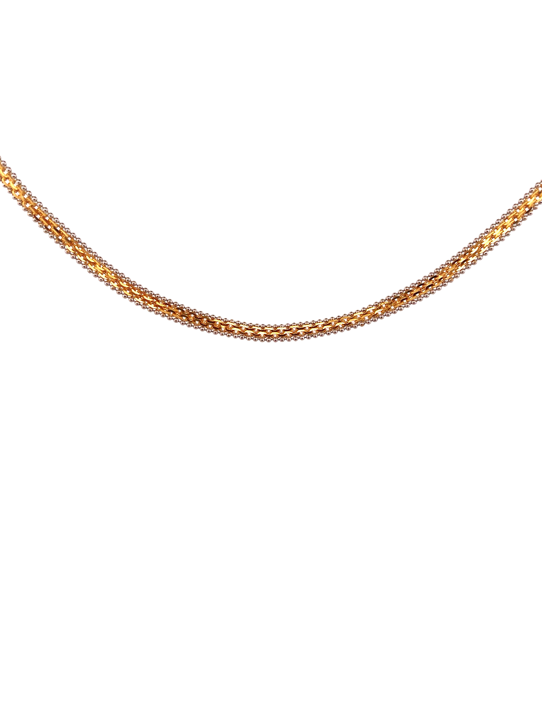 18'' 22K Gold Flat Two-tone Designer Chain