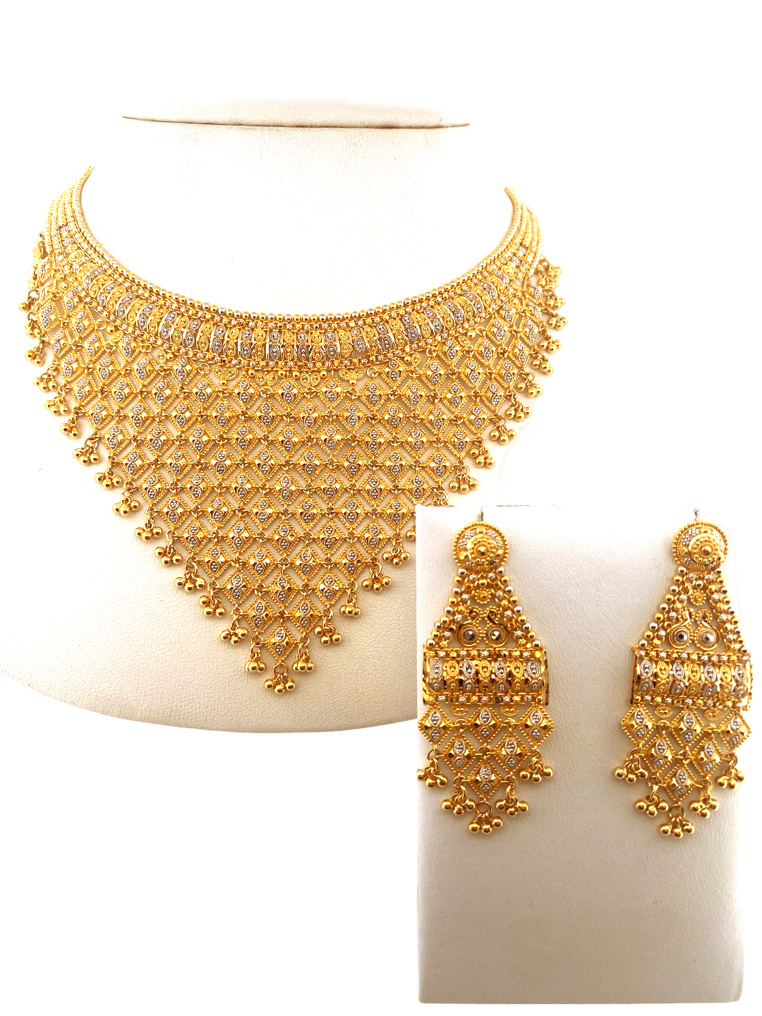 22K Gold Two-tone Designer Bridal Set