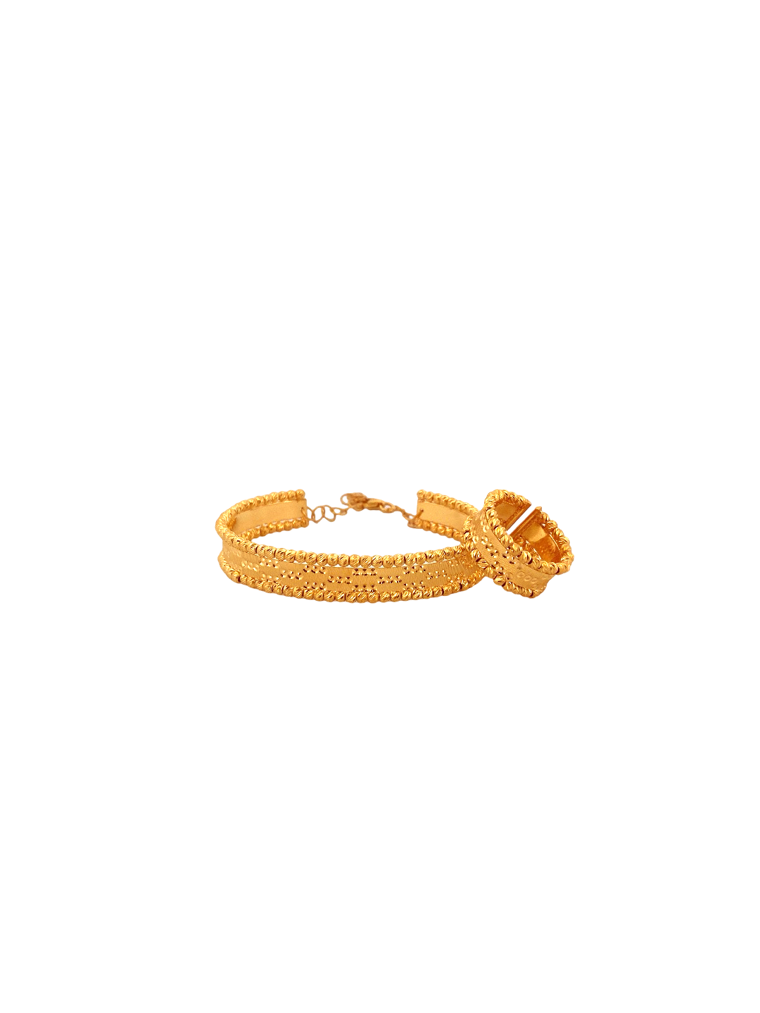 22K Gold Designer Ring And Ladies Bracelet