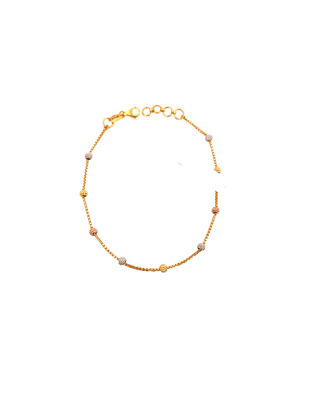 22K Gold Tri-tone Designer Ladies Bracelet