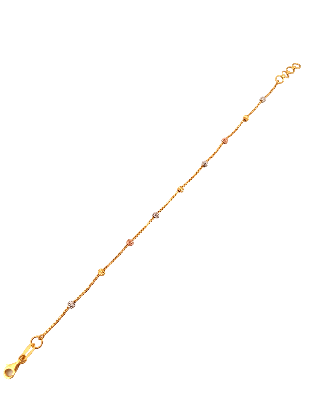 22K Gold Tri-tone Designer Ladies Bracelet