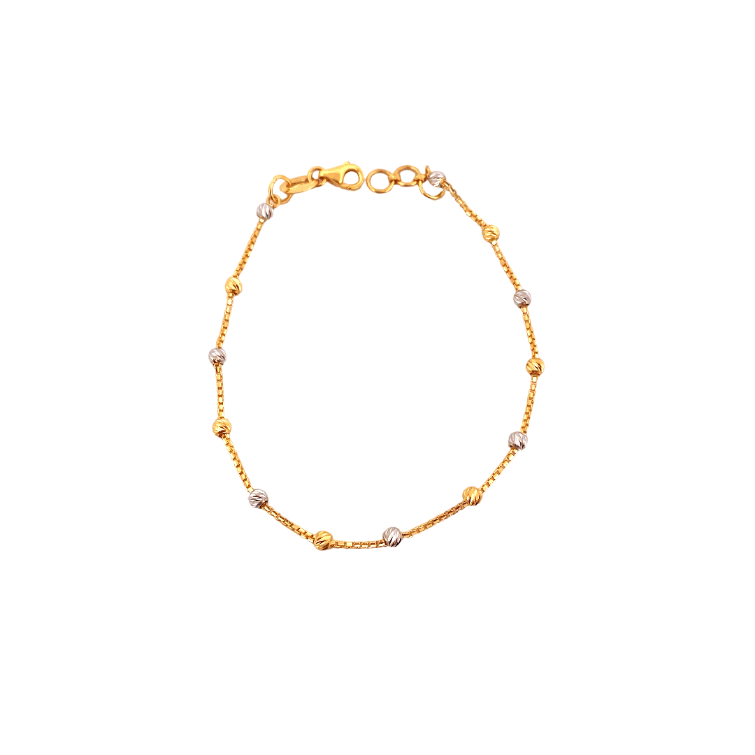 22K Gold Two-tone Designer Ladies Bracelet