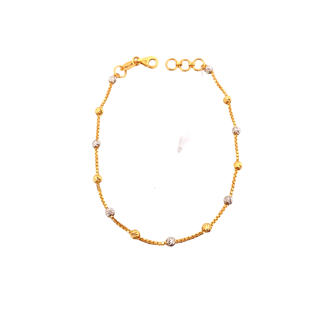 22K Gold Two-tone Designer Ladies Bracelet
