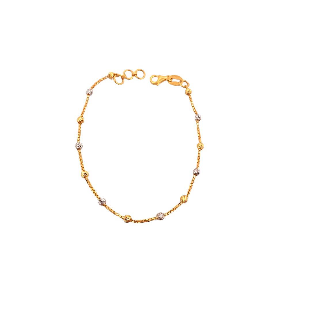 22K Gold Two-tone Designer Ladies Bracelet