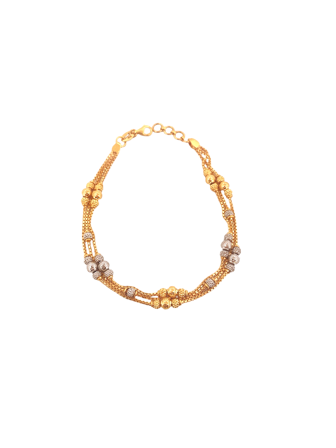 22K Gold Two-tone Designer Ladies Bracelet