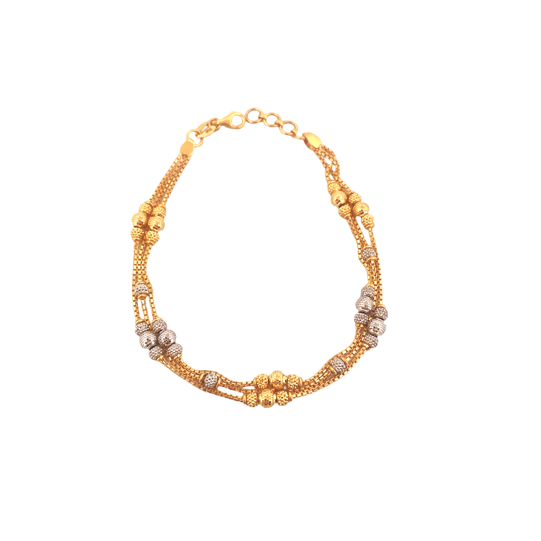 22K Gold Two-tone Designer Ladies Bracelet