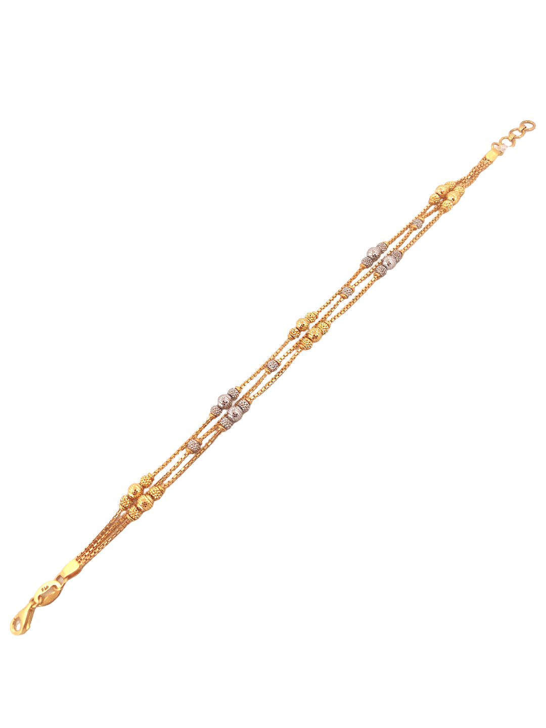 22K Gold Two-tone Designer Ladies Bracelet