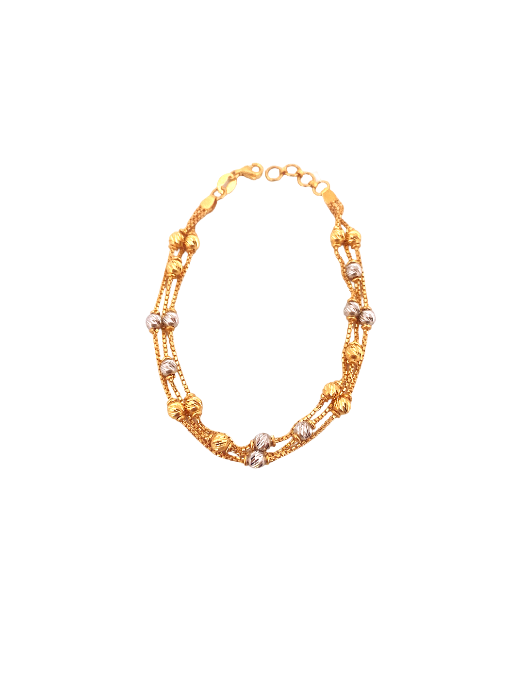 22K Gold Two-tone Designer Ladies Bracelet
