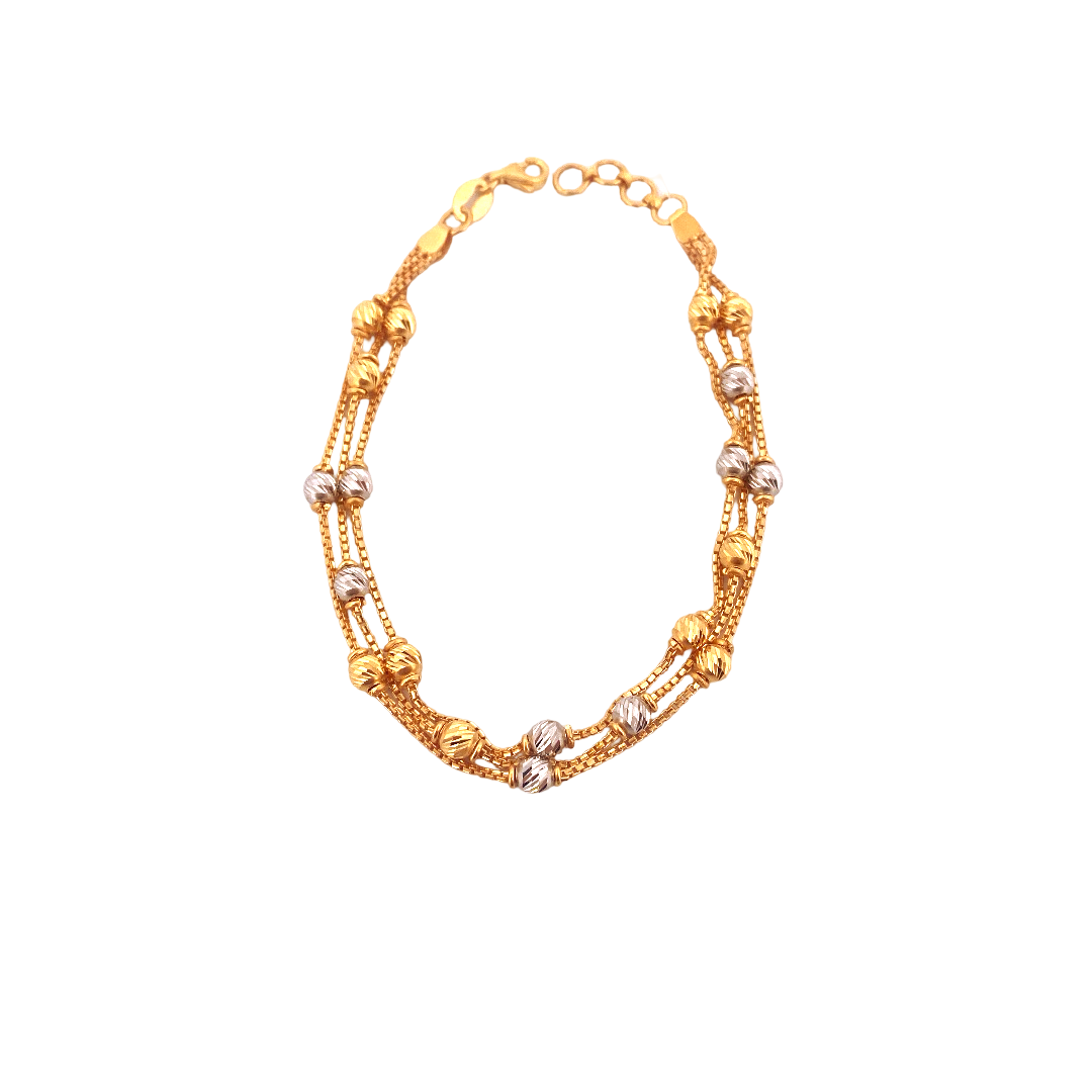 22K Gold Two-tone Designer Ladies Bracelet