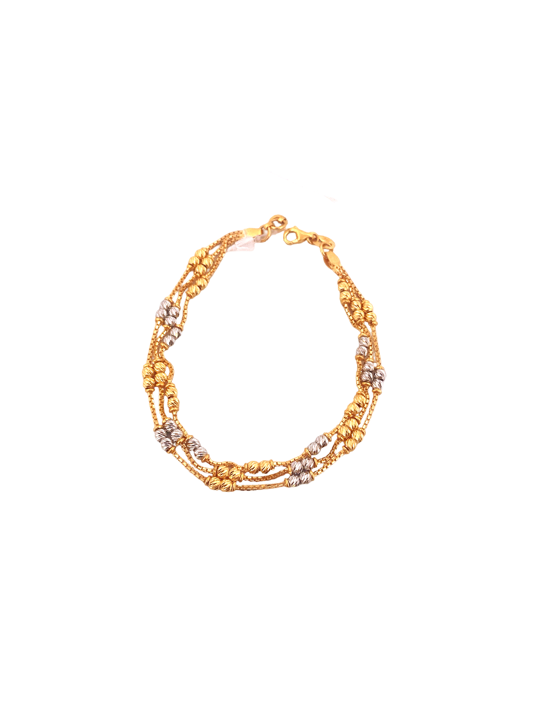 22K Gold Two-tone Designer Ladies Bracelet