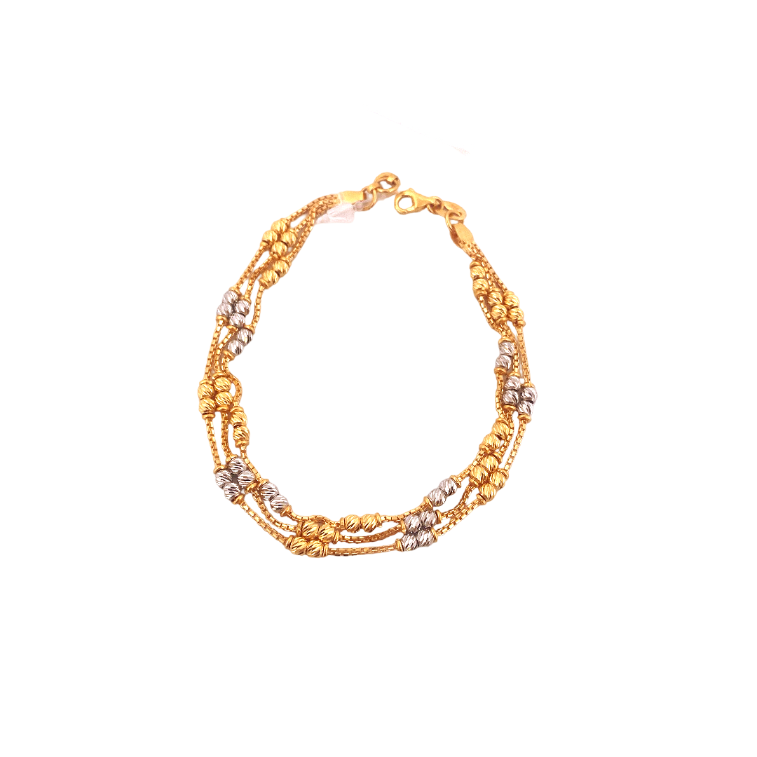 22K Gold Two-tone Designer Ladies Bracelet