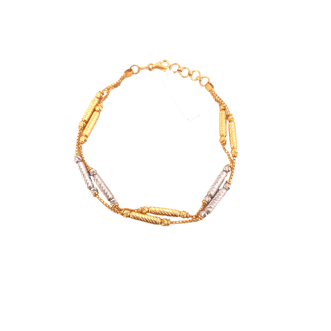 22K Gold Two-tone Designer Ladies Bracelet