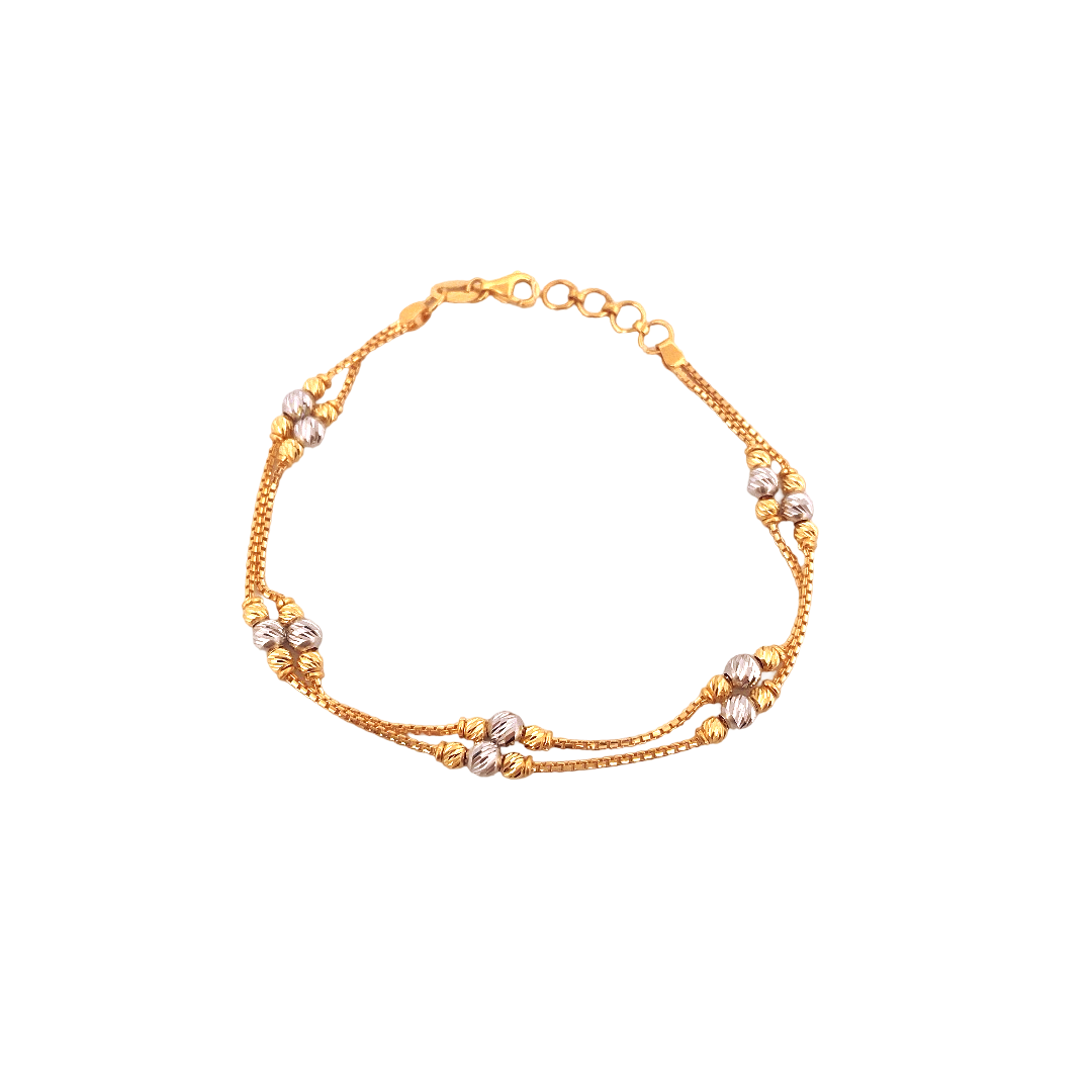 22K Gold Two-tone Designer Ladies Bracelet