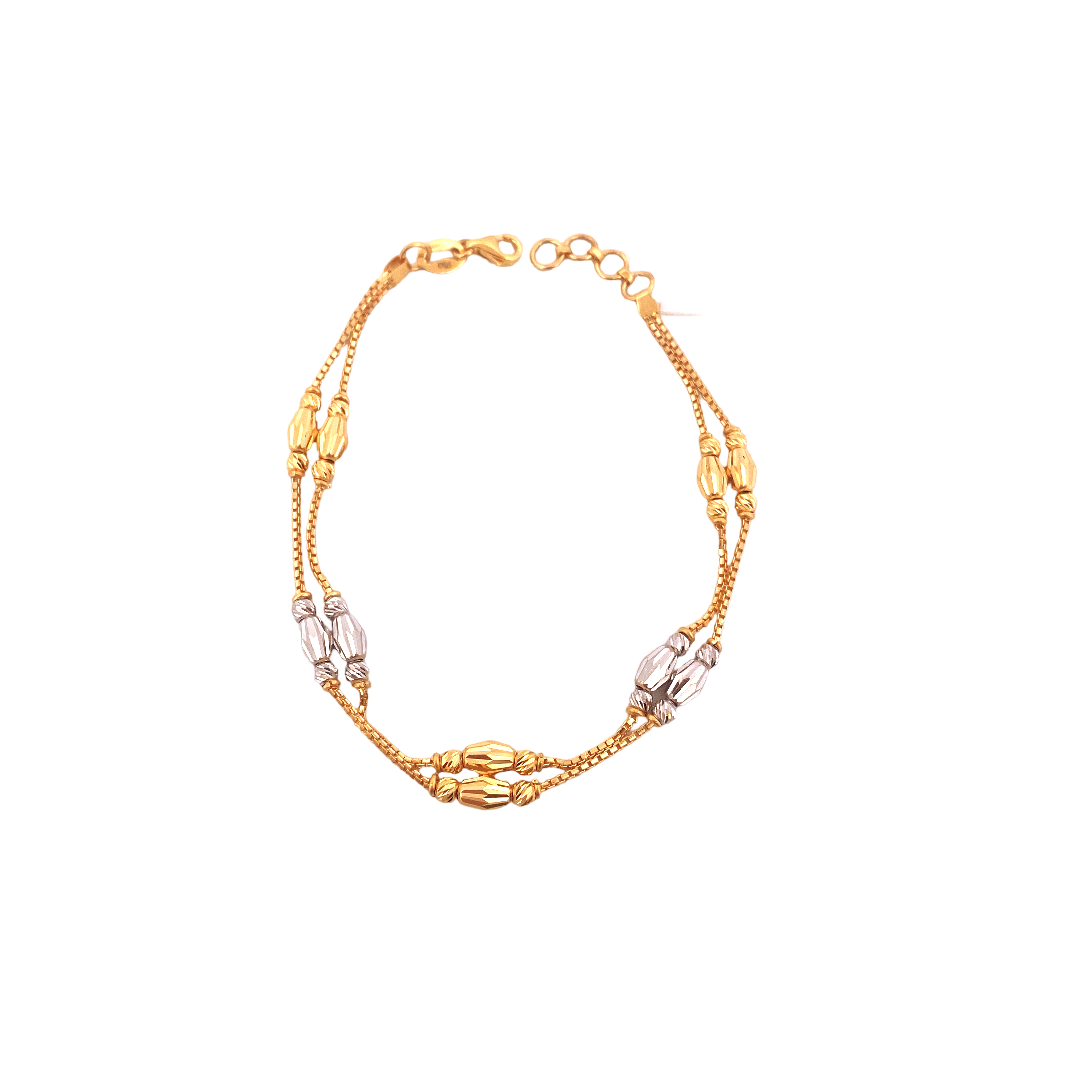 22K Gold Two-tone Designer Ladies Bracelet