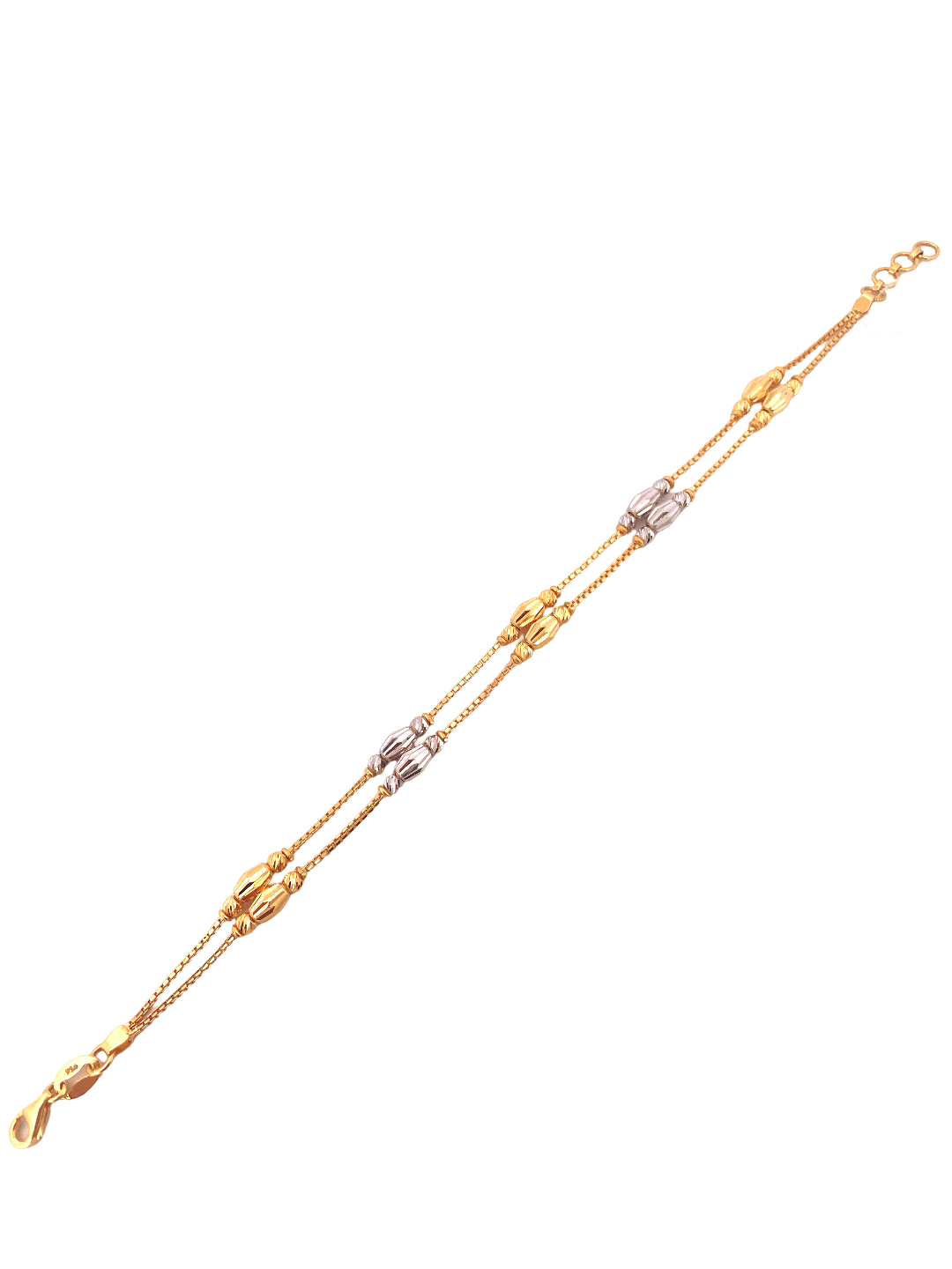 22K Gold Two-tone Designer Ladies Bracelet