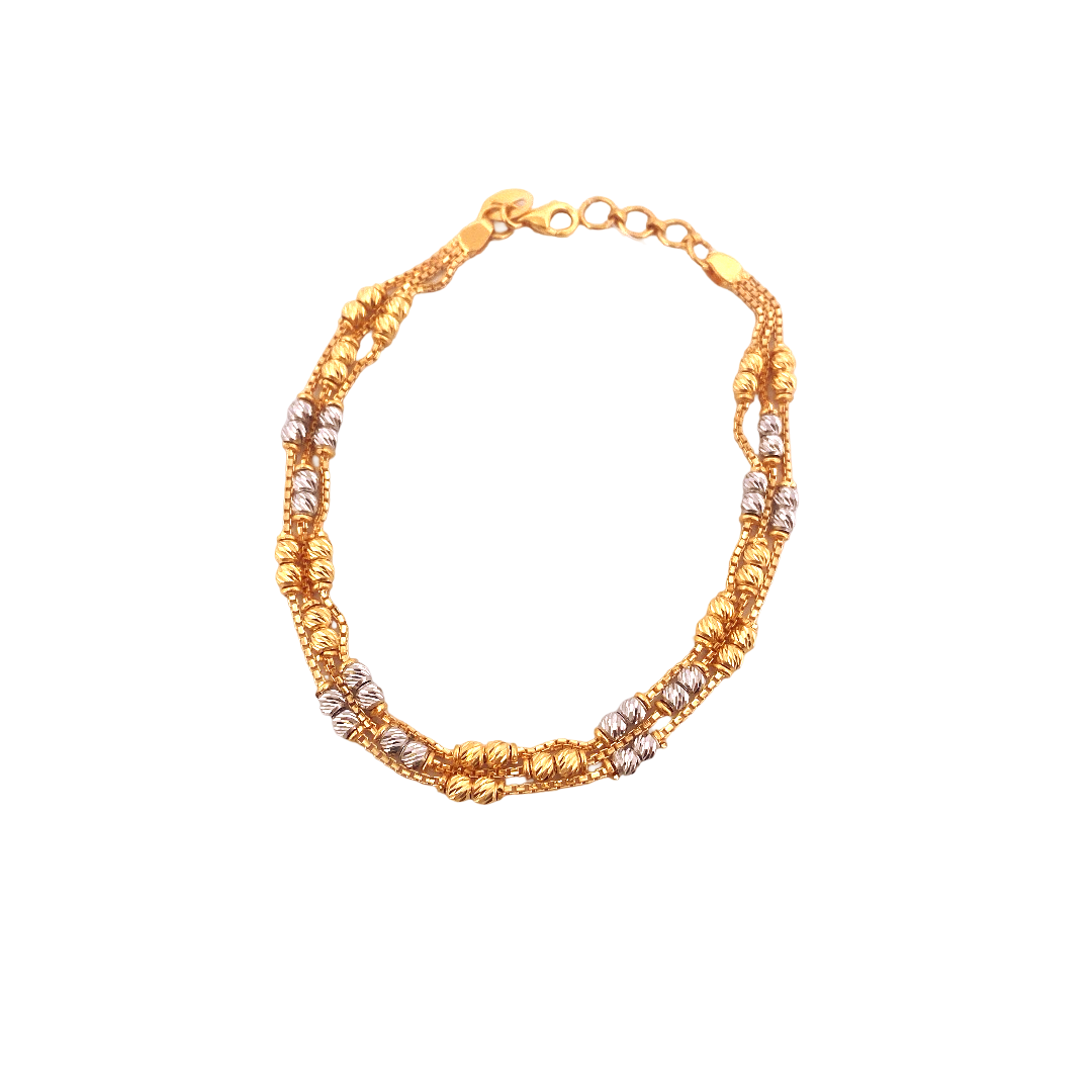22K Gold Two-tone Designer Ladies Bracelet